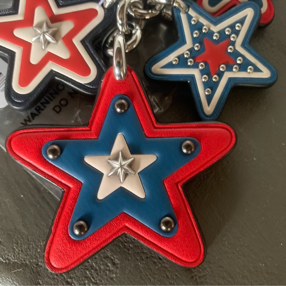 HTF Coach Americana Cluster Star Bag Charm - Picture 3 of 8